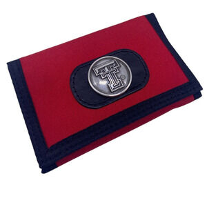 Texas Tech Wallet New Case Mens Womens Student Red Raiders Silver Logo Nylon